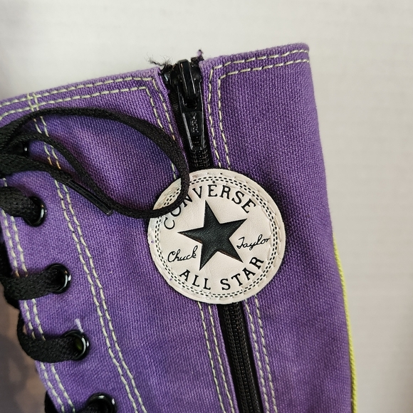 Rare! Converse Chuck Taylor Shin / Knee High Boots Sz 3.5 Youth Purple - Picture 10 of 16